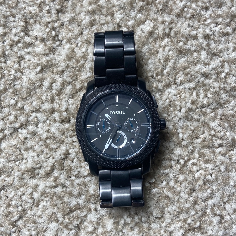 Mens Black Fossil Watch